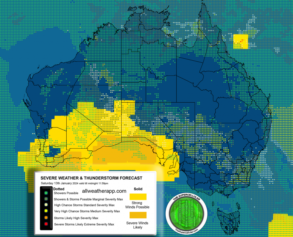 Read the Severe Weather & Thunderstorm Forecast Chart for Australia